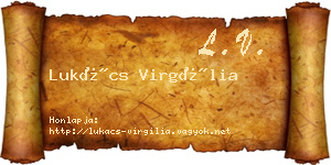 Lukács Virgília névjegykártya
